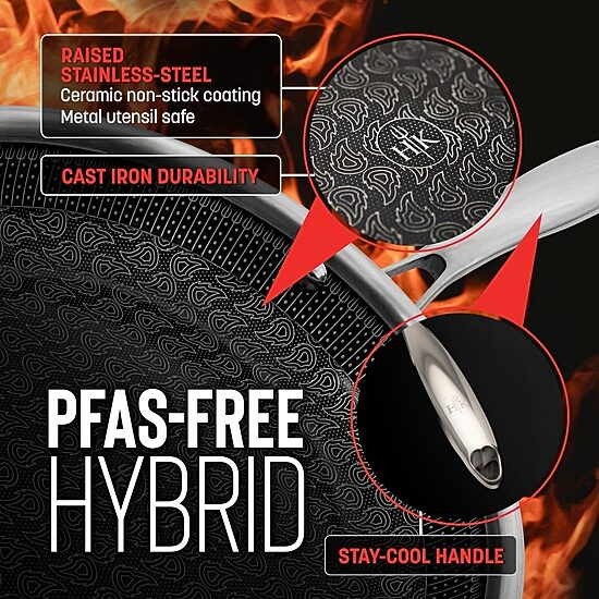 Hell's Kitchen Hybrid Try-Ply Stainless Steel 4-qt. Saute Pan