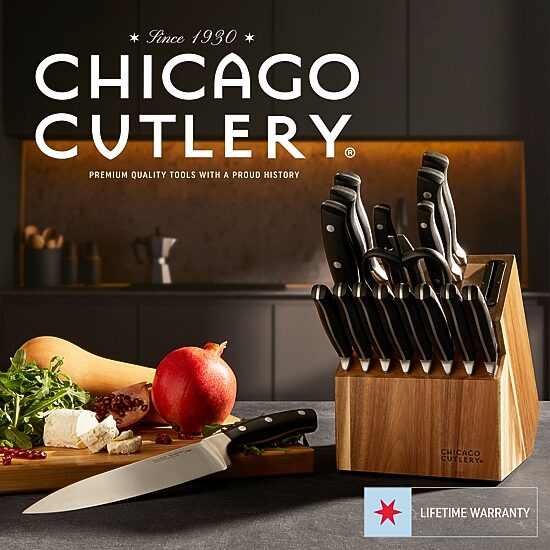 Chicago Cutlery Insignia Triple Rivet Poly 18-pc. Knife Block Set