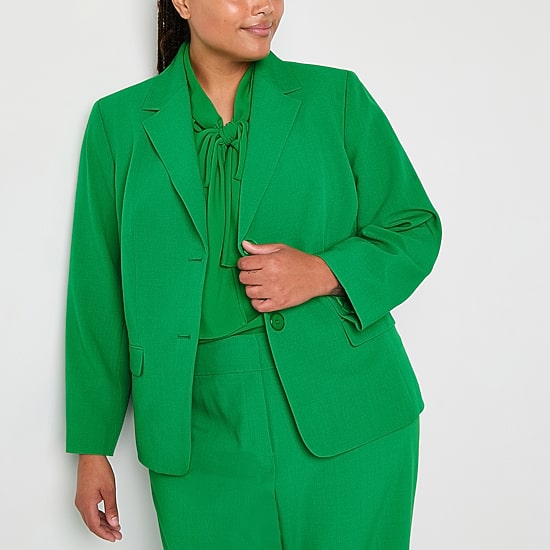 Black Label by Evan-Picone Womens Plus Classic Fit Suit Jacket