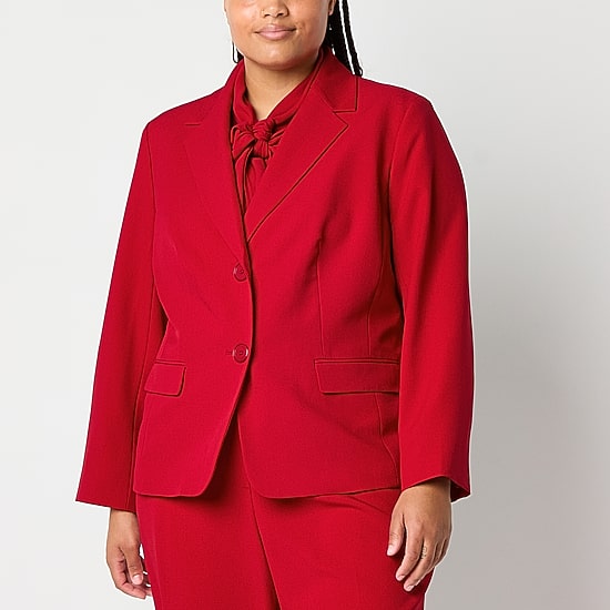 Black Label by Evan-Picone Womens Plus Classic Fit Suit Jacket