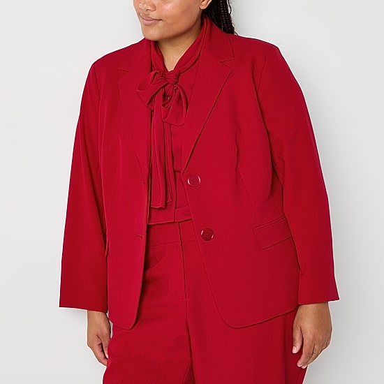 Black Label by Evan-Picone Womens Plus Classic Fit Suit Jacket