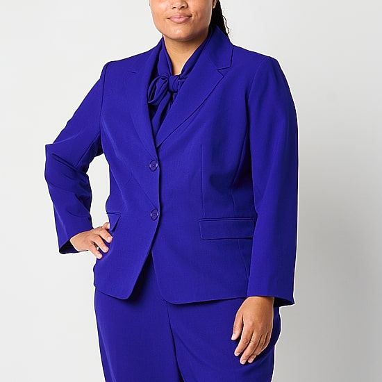 Black Label by Evan-Picone Womens Plus Classic Fit Suit Jacket