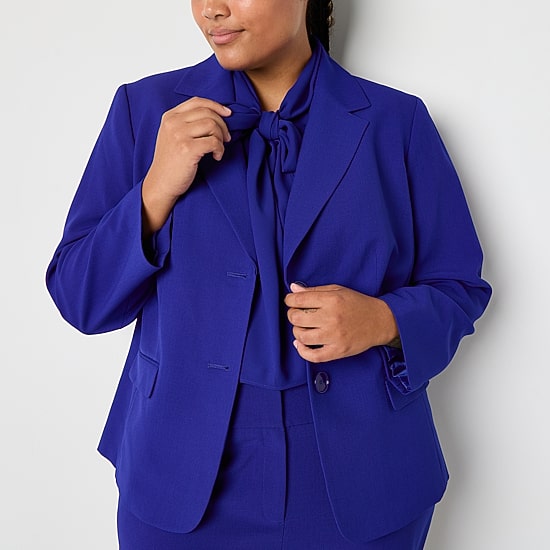 Black Label by Evan-Picone Womens Plus Classic Fit Suit Jacket