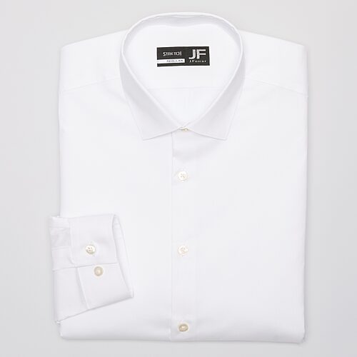 J. Ferrar Ultra Comfort Mens Regular Fit Stretch Fabric Wrinkle Free Long Sleeve Dress Shirt, 17-17.5 32-33, White