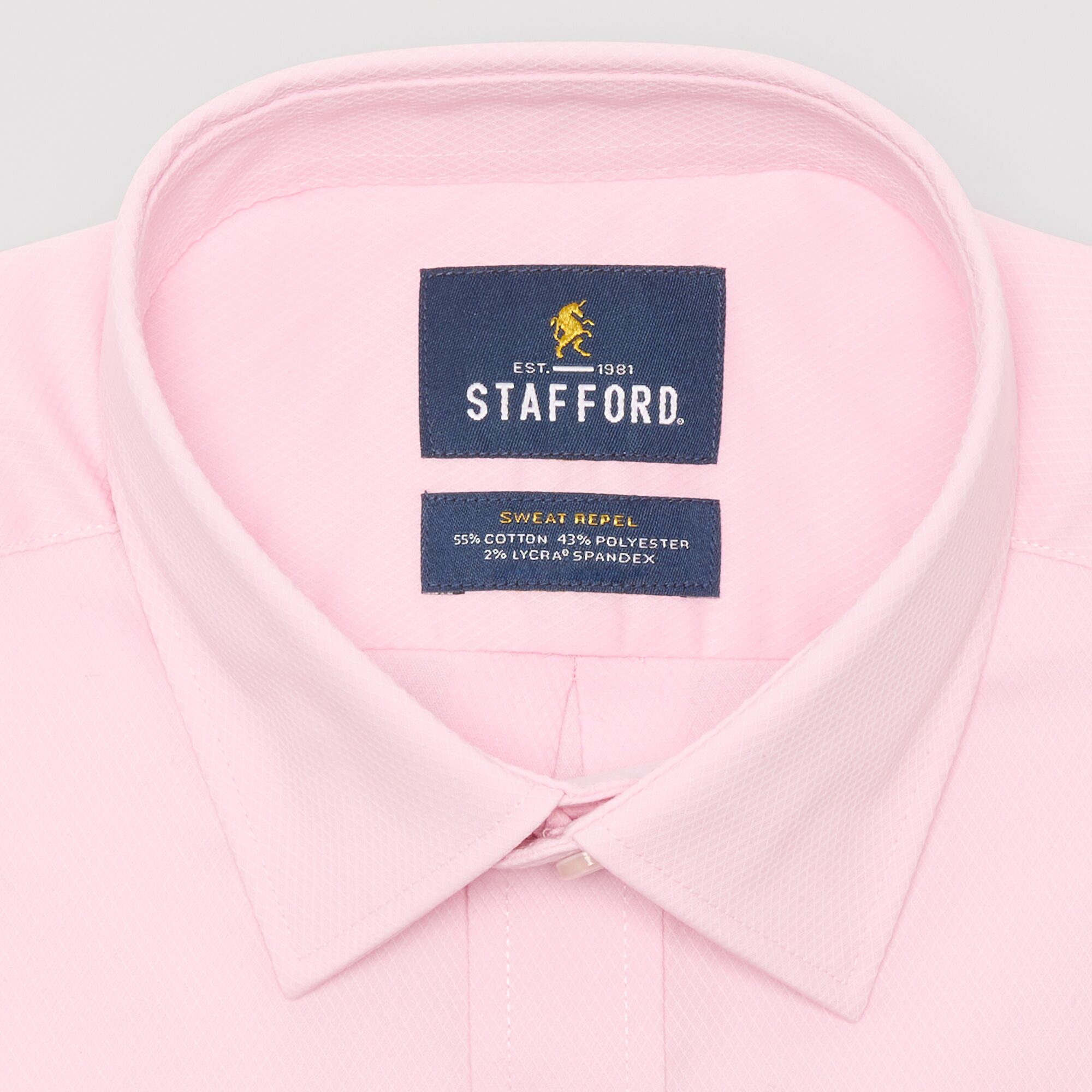 Stafford Sweat Repel Advanced Performance Mens Regular Fit STRETCH FABRIC Wrinkle Free Long Sleeve Dress Shirt