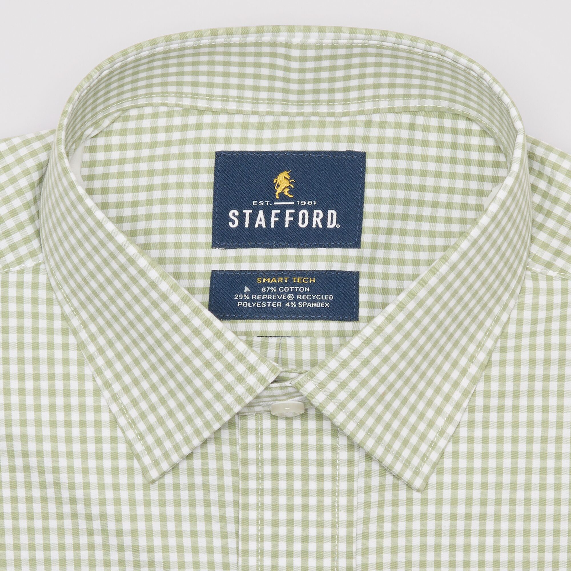 Stafford Mens Regular Fit Easy-on + Easy-off Sensory Friendly Adaptive Stretch Fabric Wrinkle Free Long Sleeve Dress Shirt