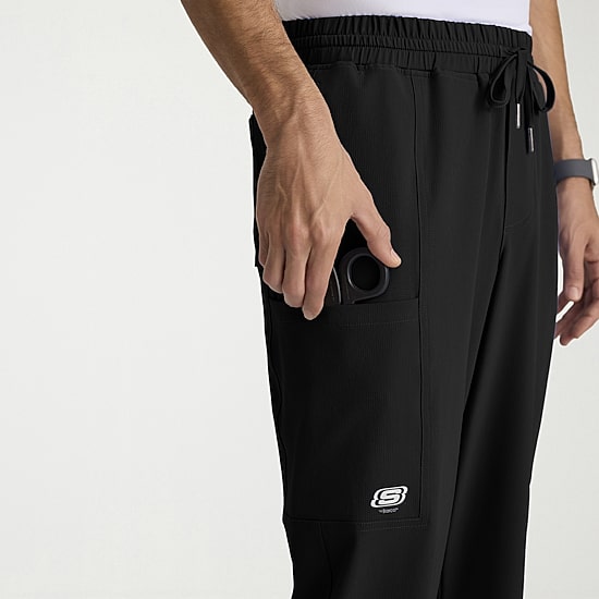 Skechers Skp718 Compass 5-Pocket Elastic Waistband Straight Leg Mens Big and Tall Stretch Fabric Moisture Wicking Scrub Pant