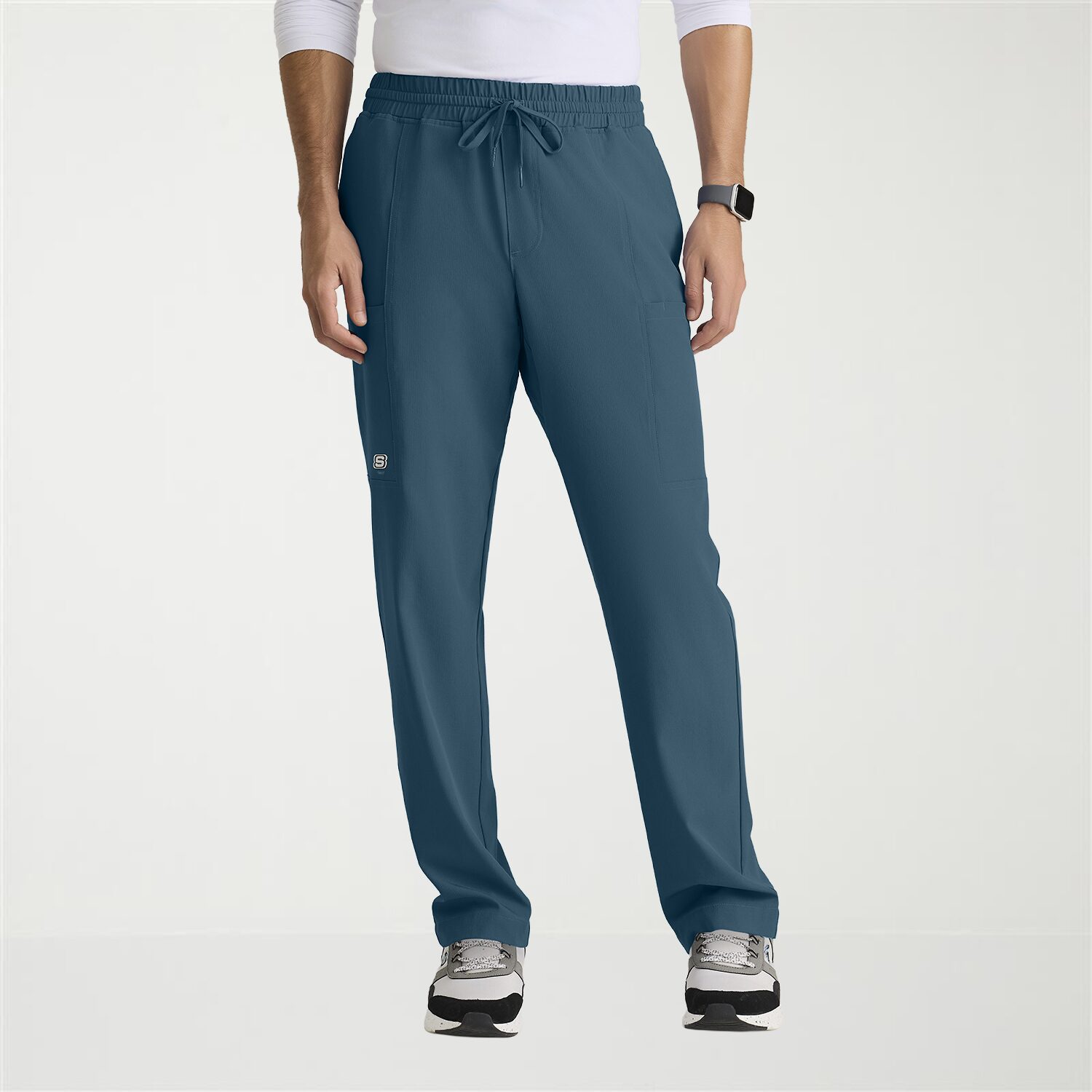 Skechers Skp718 Compass 5-Pocket Elastic Waistband Straight Leg Mens Big and Tall Stretch Fabric Moisture Wicking Scrub Pant