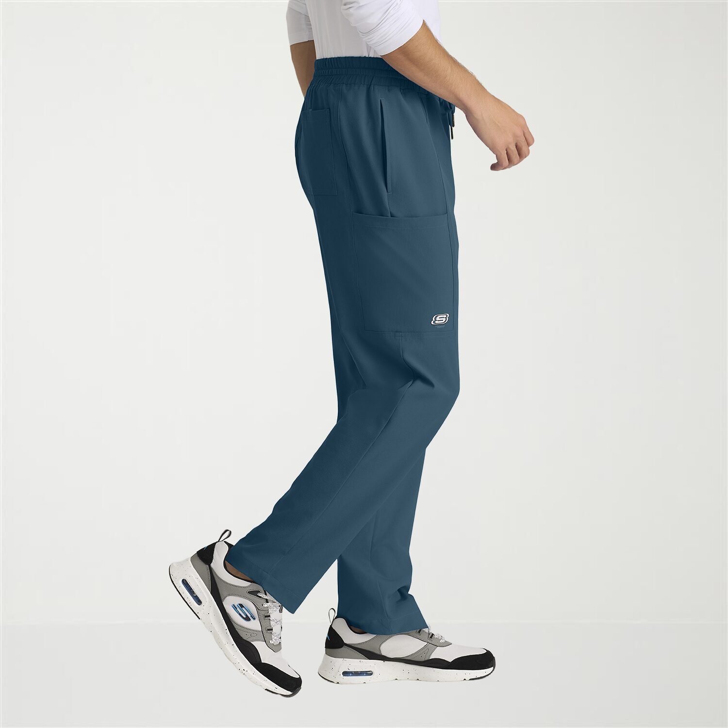 Skechers Skp718 Compass 5-Pocket Elastic Waistband Straight Leg Mens Big and Tall Stretch Fabric Moisture Wicking Scrub Pant
