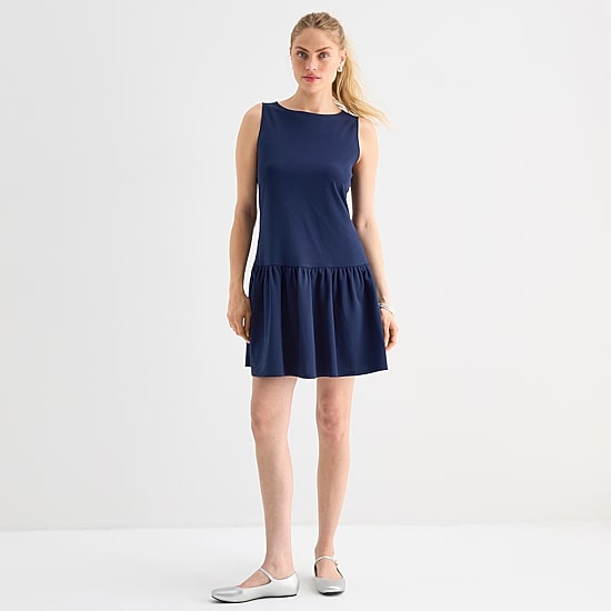 Isabel & Nina Womens Round Neck Sleeveless Shift Dress