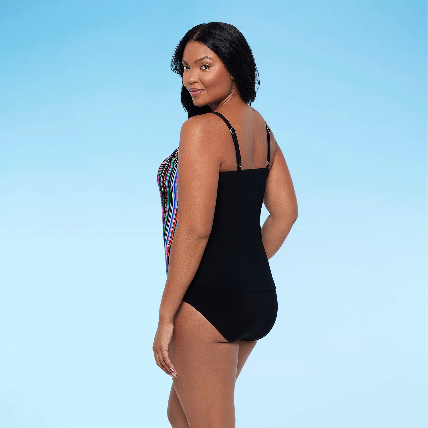 Trimshaper Womens Striped Tankini Swimsuit Top