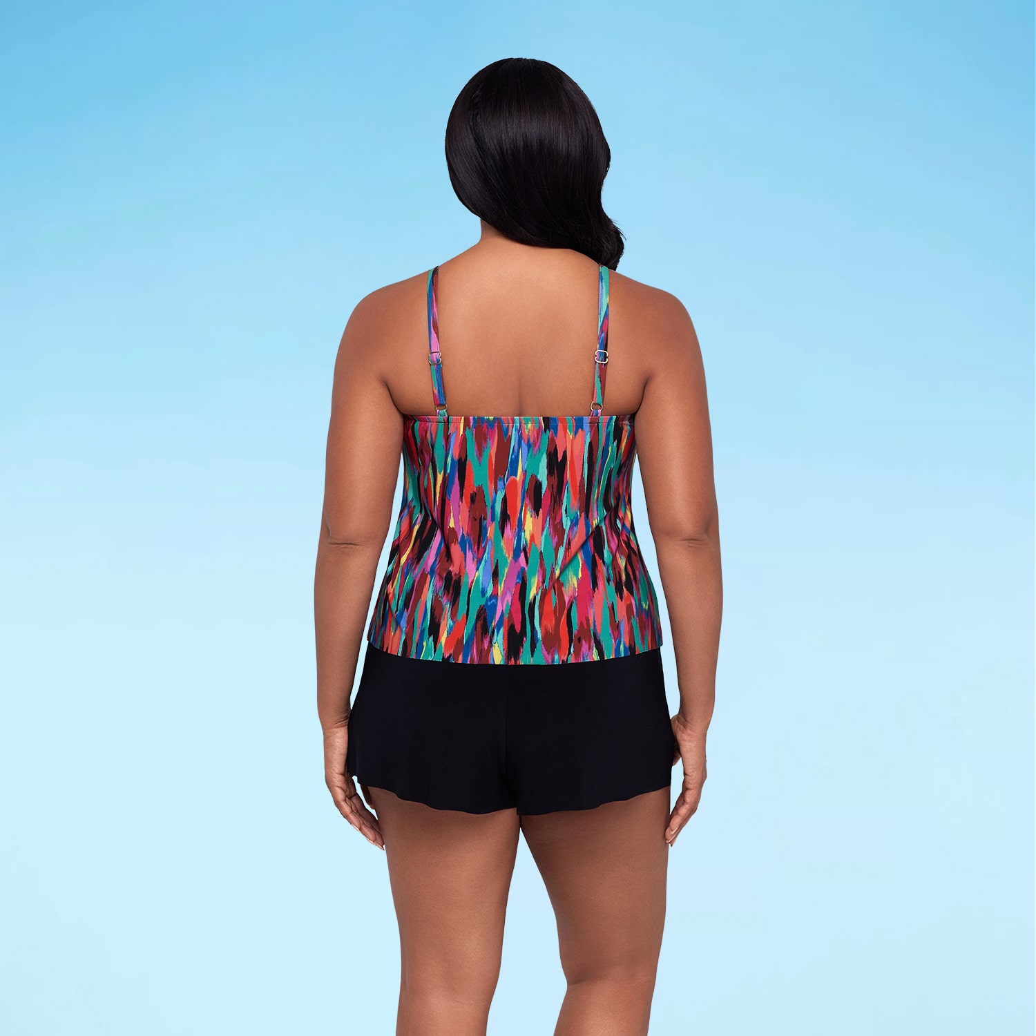 Trimshaper Womens Abstract Moderate Coverage One Piece Swimsuit