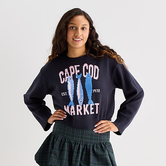 Arizona Juniors Womens Crew Neck Long Sleeve Pullover Sweater