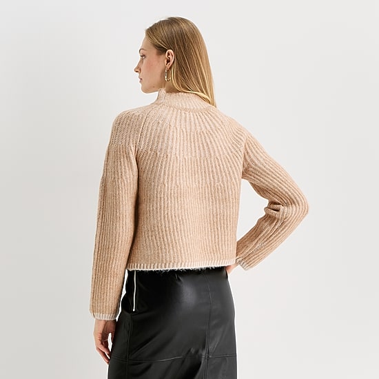 Worthington Womens Mock Neck Long Sleeve Pullover Sweater