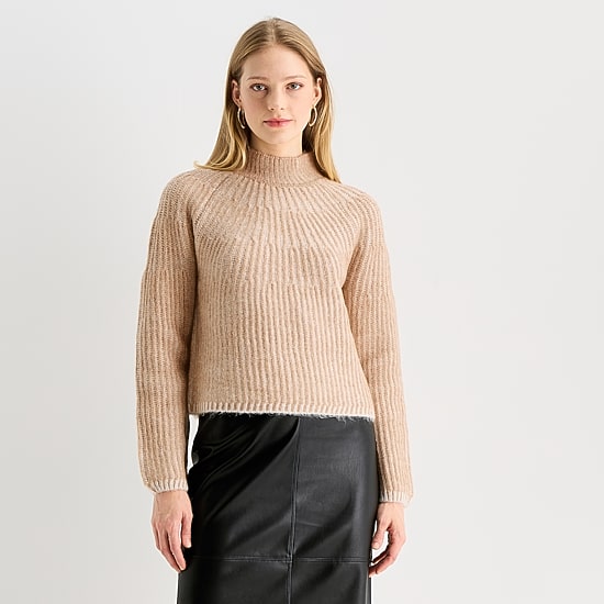 Worthington Womens Mock Neck Long Sleeve Pullover Sweater