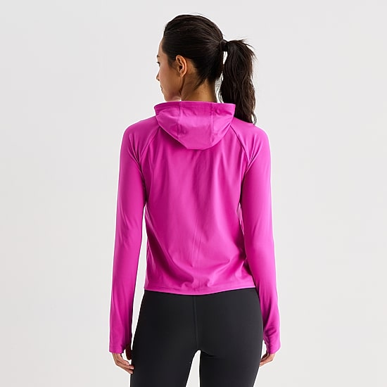 Xersion EverUltra Womens Hooded Long Sleeve Active T-Shirt