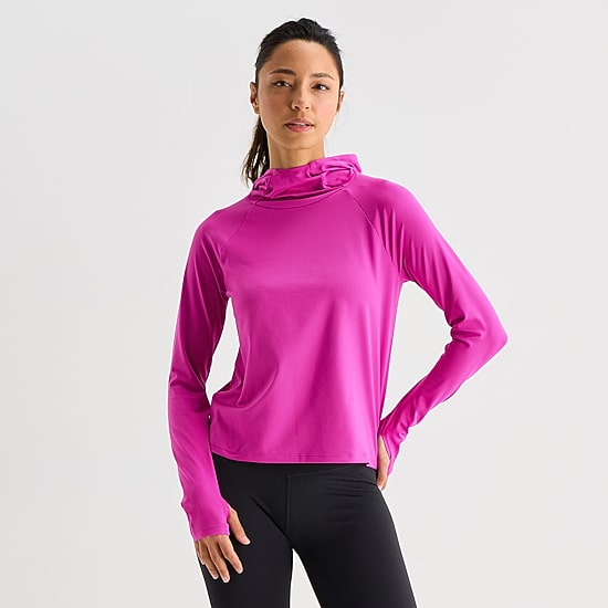Xersion EverUltra Womens Hooded Long Sleeve Active T-Shirt