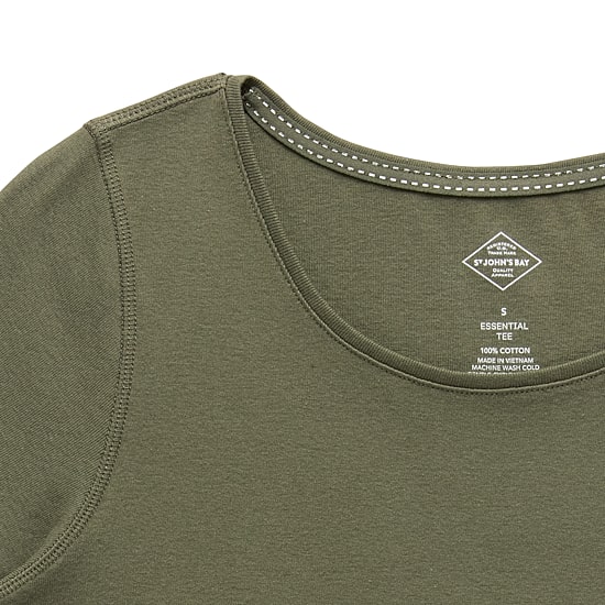 St. John's Bay Womens Easy-on + Easy-off Crew Neck Short Sleeve Adaptive T-Shirt