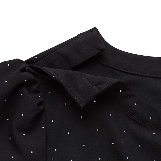 Liz Claiborne Womens Plus Easy-on + Easy-off Round Neck Short Sleeve Blouse