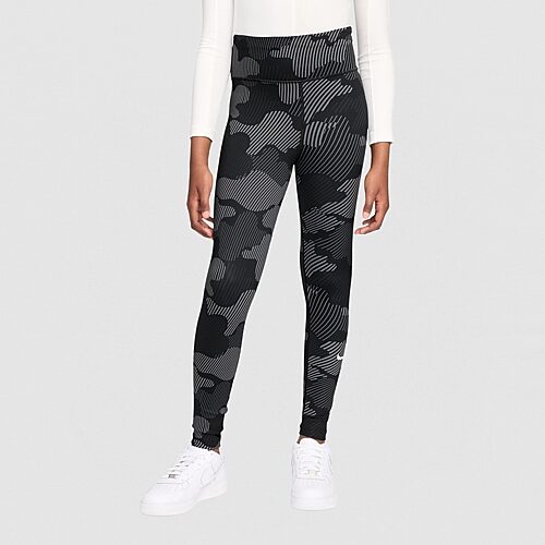 Nike Dri-Fit One Big Kid Girls High Rise Knit Active Skinny Full Length Leggings, Medium, Black