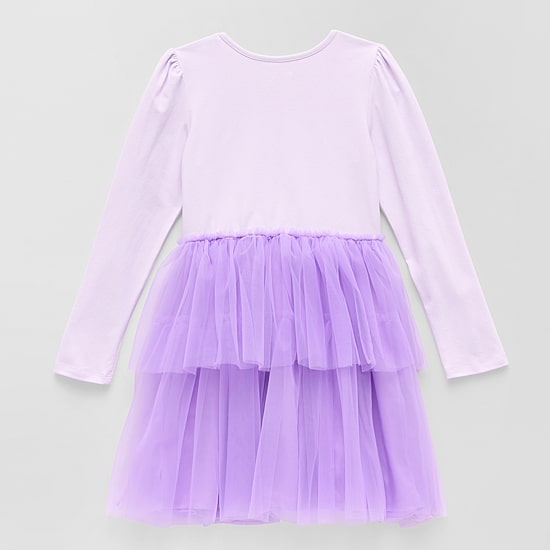 Disney Collection Little & Big Kid Girls Long Sleeve Stitch Tutu Dress