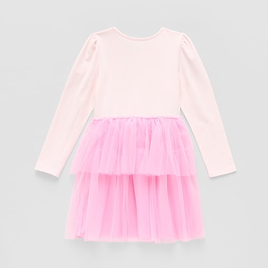 Disney Collection Little & Big Kid Girls Long Sleeve Ariel Princess Moana Tutu Dress