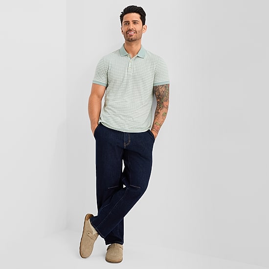 mutual weave Mens Regular Fit Short Sleeve Polo Shirt