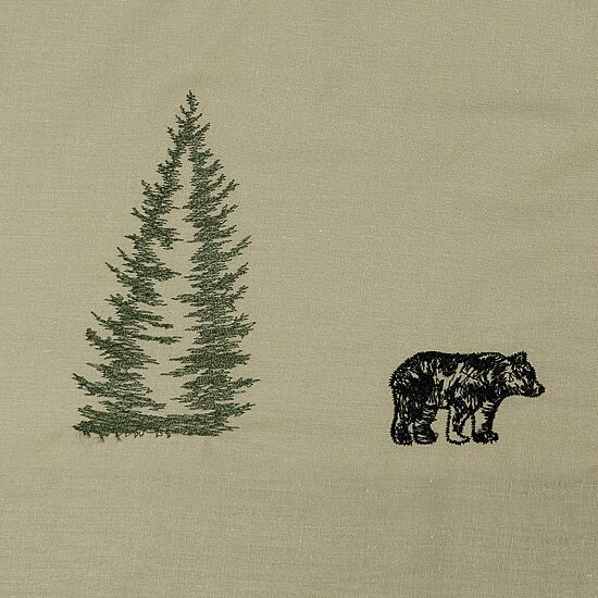 Donna Sharp Bear Creek Embroidered Tailored King Cotton 18" Bed Skirt