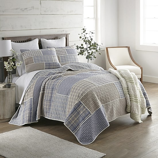 Donna Sharp Slate Cobblestone Pieced Cotton Quilt Set