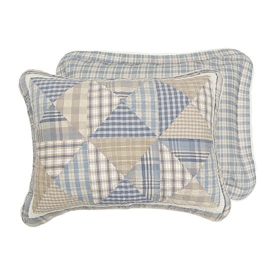 Donna Sharp Coastal Star Twin Embroidered Pieced Cotton Quilt Set
