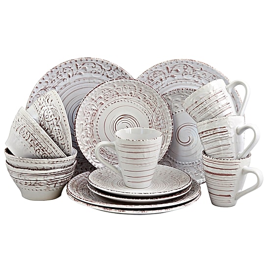 Elama Malibu Waves 16-Piece Dinnerware Set