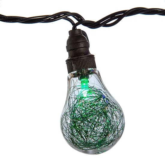 Kurt Adler Ul 10-Light Led Tinsel A19 Multi String Lights
