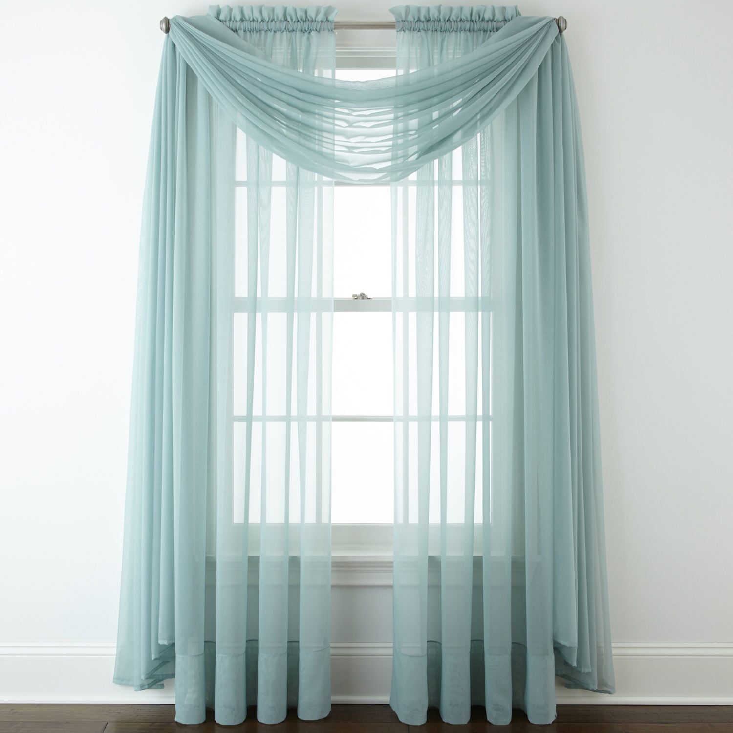 Home Expressions Rod Pocket Sheer Single Curtain Panel