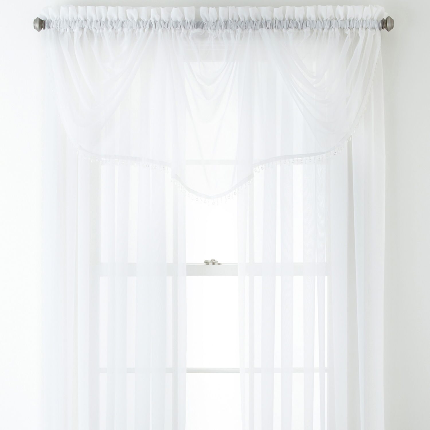 Home Expressions Rod Pocket Sheer Single Curtain Panel