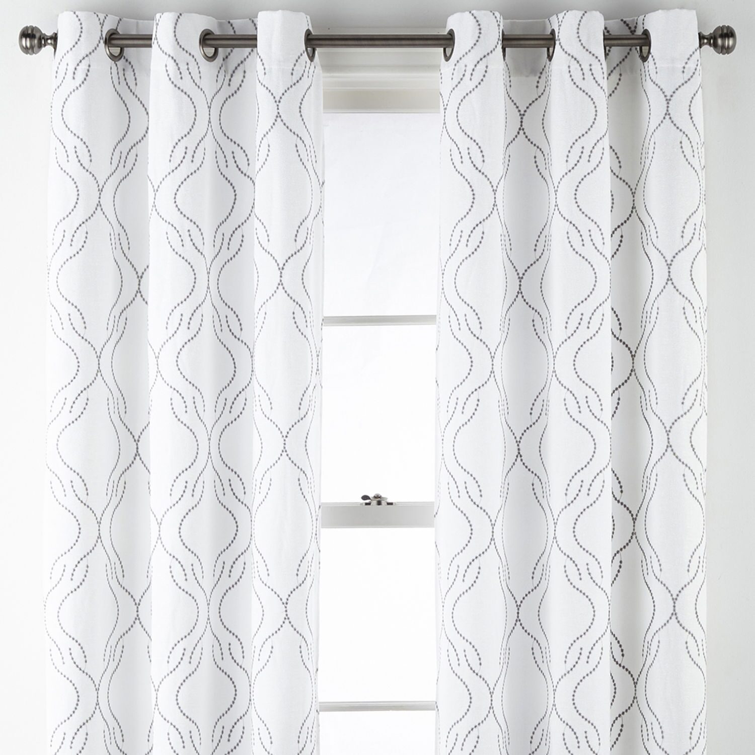Regal Home Sterling Grommet Top Energy Saving Embroidered Blackout Curtain Panel