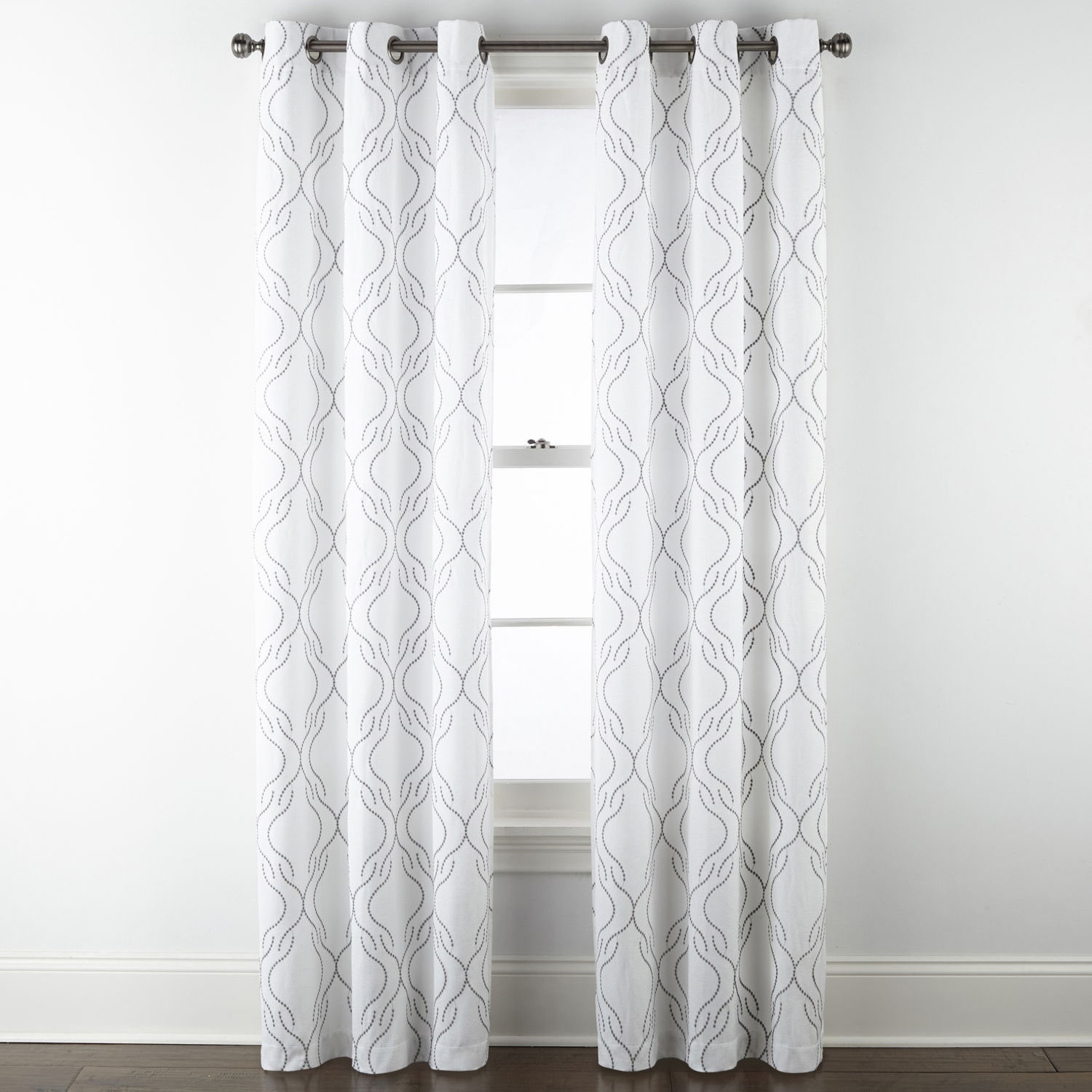 Regal Home Sterling Grommet Top Energy Saving Embroidered Blackout Curtain Panel