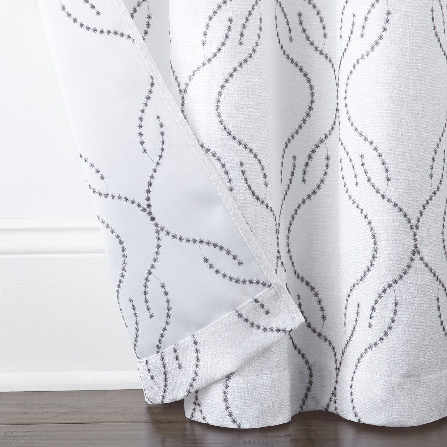 Regal Home Sterling Grommet Top Energy Saving Embroidered Blackout Curtain Panel
