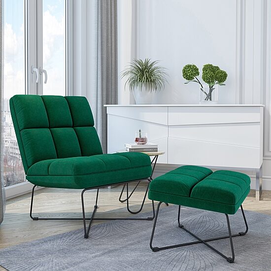 Pama Armless Chair and Ottoman
