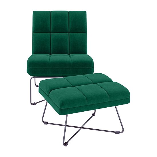 Pama Armless Chair and Ottoman