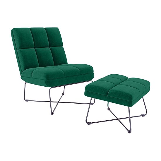Pama Armless Chair and Ottoman