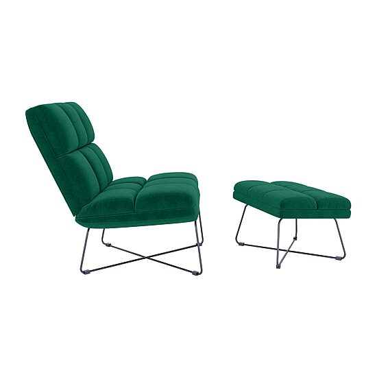 Pama Armless Chair and Ottoman