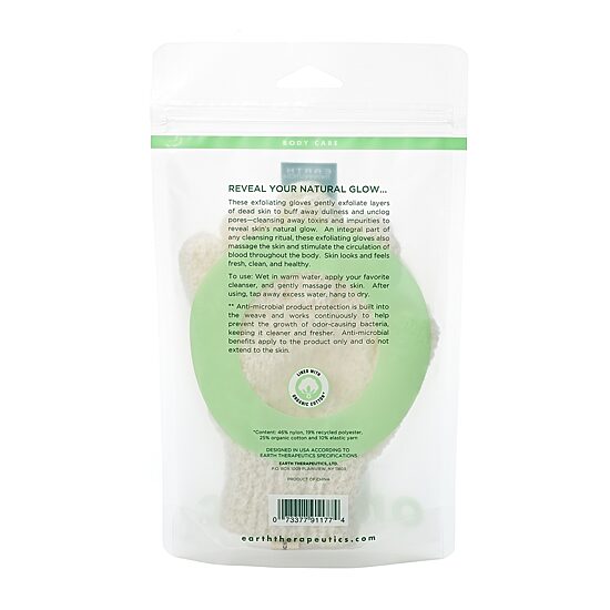Earth Therapeutics Exfoliating Gloves Buff Skin Loofah Sponge