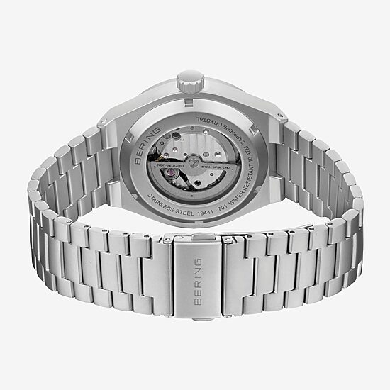 Bering Mens Automatic Silver Tone Stainless Steel Bracelet Watch 19441-701