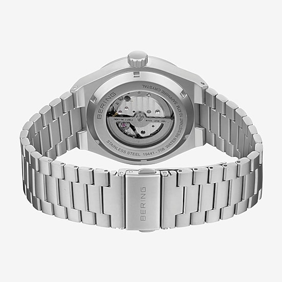 Bering Mens Automatic Silver Tone Stainless Steel Bracelet Watch 19441-708