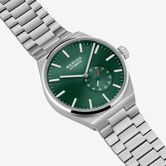 Bering Mens Automatic Silver Tone Stainless Steel Bracelet Watch 19441-708