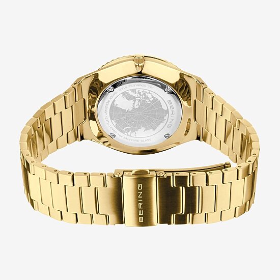 Bering Mens Gold Tone Stainless Steel Bracelet Watch 18940-732