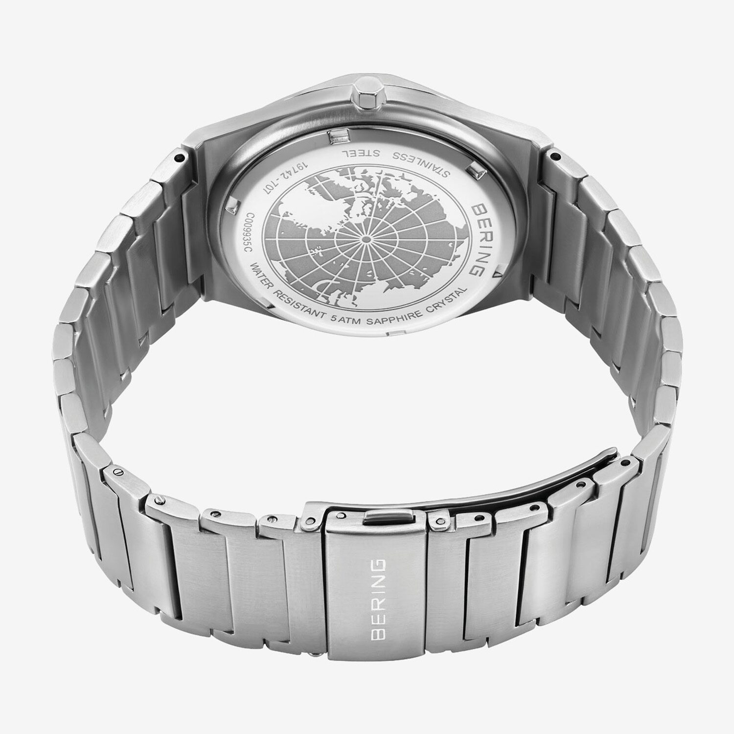 Bering Mens Silver Tone Stainless Steel Bracelet Watch 19742-707