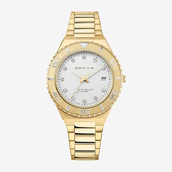 Bering Womens Gold Tone Stainless Steel Bracelet Watch 18936-734
