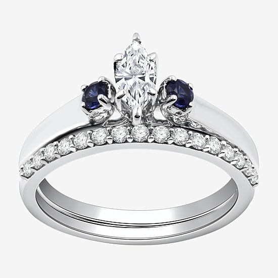 I Said Yes (H-I / I1) Womens 5/8 CT. T.W. Lab Grown White Diamond Sterling Silver Marquise Bridal Set