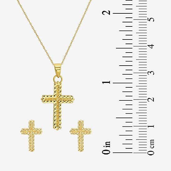 Womens 14K Gold Cross 2-pc. Jewelry Set